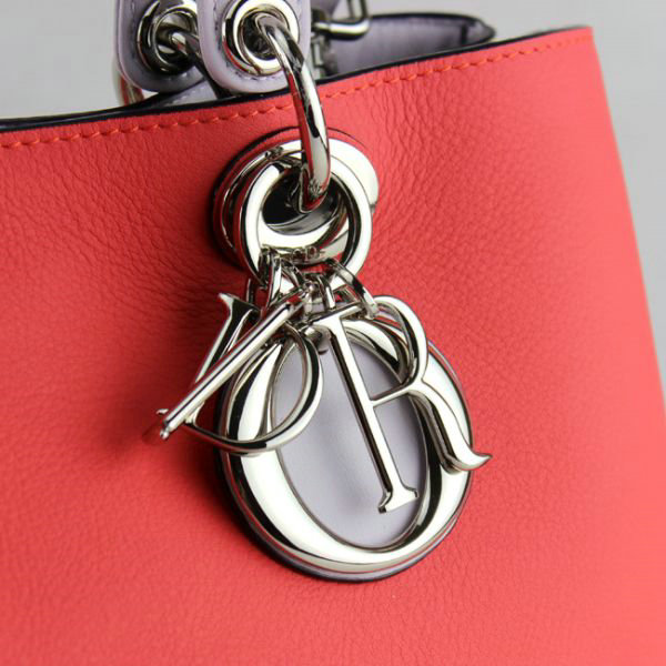 small Christian Dior diorissimo original calfskin leather bag 44374 red&white&purple